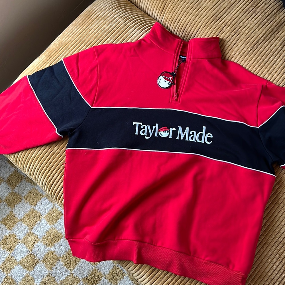 NWT Malbon x TaylorMade Red Collegiate pullover size XL